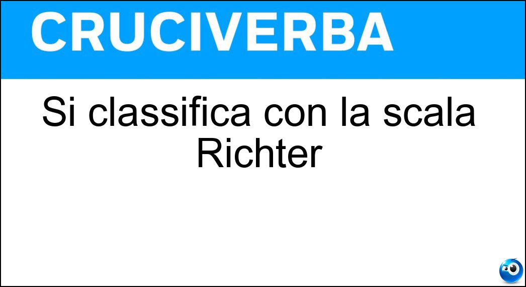 Si classifica con la scala Richter Soluzione Si classifica con la scala Richter - Terremoto
