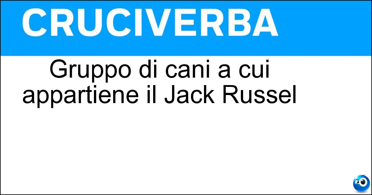 Gruppo di cani a cui appartiene il Jack Russel Soluzione Gruppo di cani a cui appartiene il Jack Russel - Terrier