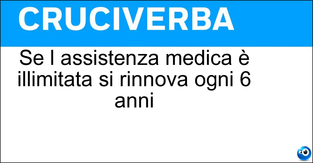 Se l assistenza medica è illimitata si rinnova ogni 6 anni Soluzione Se l assistenza medica è illimitata si rinnova ogni 6 anni - Tessera Sanitaria