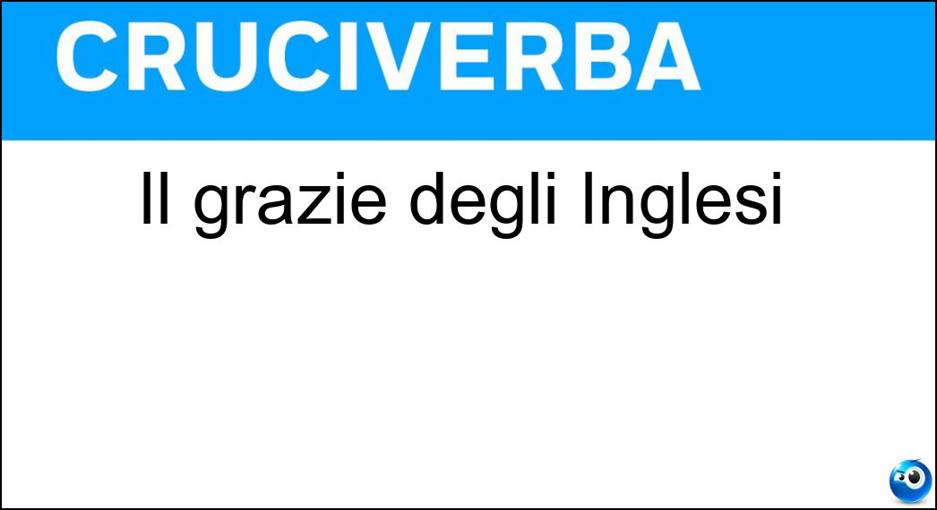 Il grazie degli Inglesi