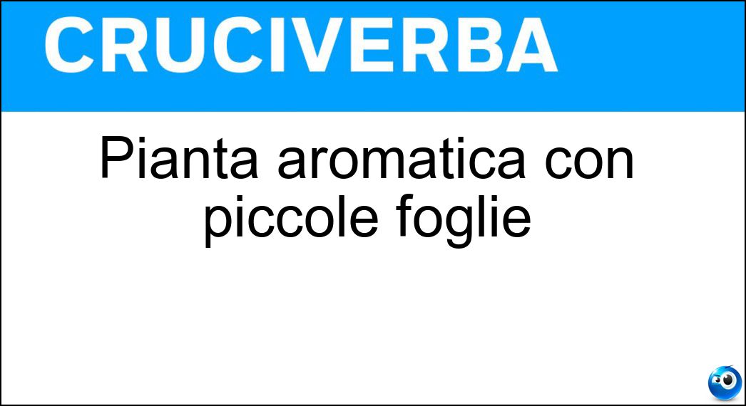 Pianta aromatica con piccole foglie Soluzione Pianta aromatica con piccole foglie - Timo