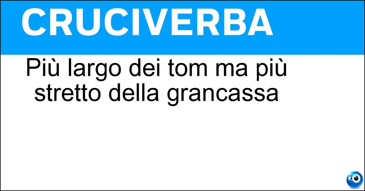 Soluzione Più largo dei tom ma più stretto della grancassa - Timpano