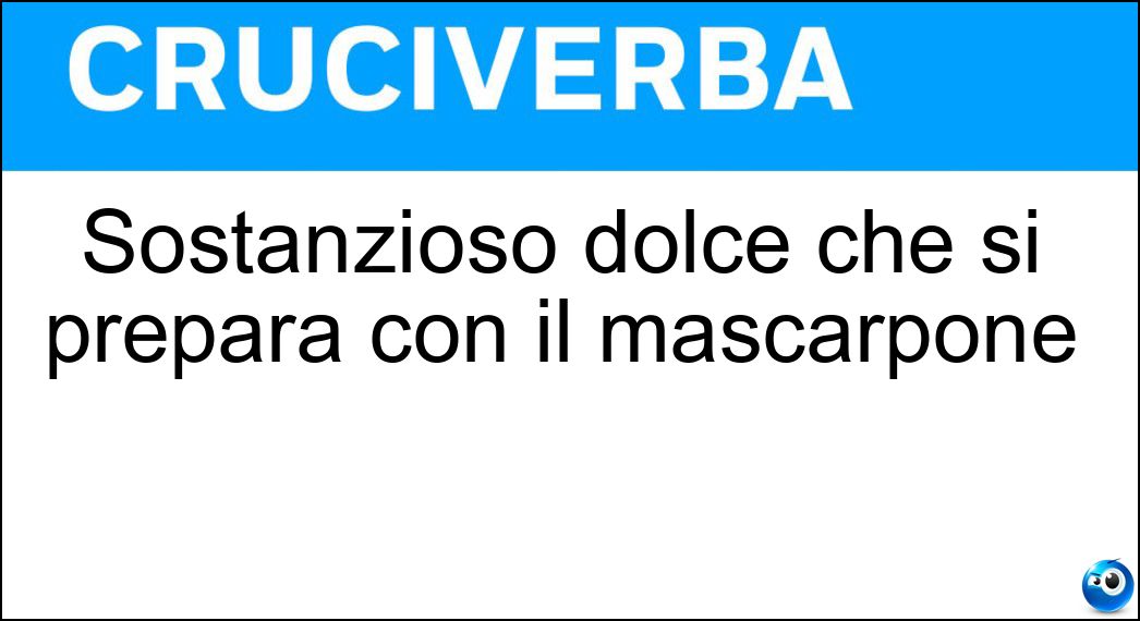 Sostanzioso dolce che si prepara con il mascarpone Soluzione Sostanzioso dolce che si prepara con il mascarpone - Tiramisù