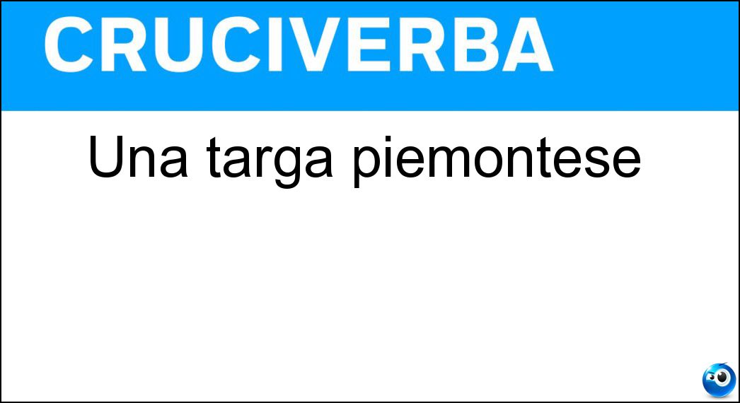 Soluzione Una targa piemontese - To