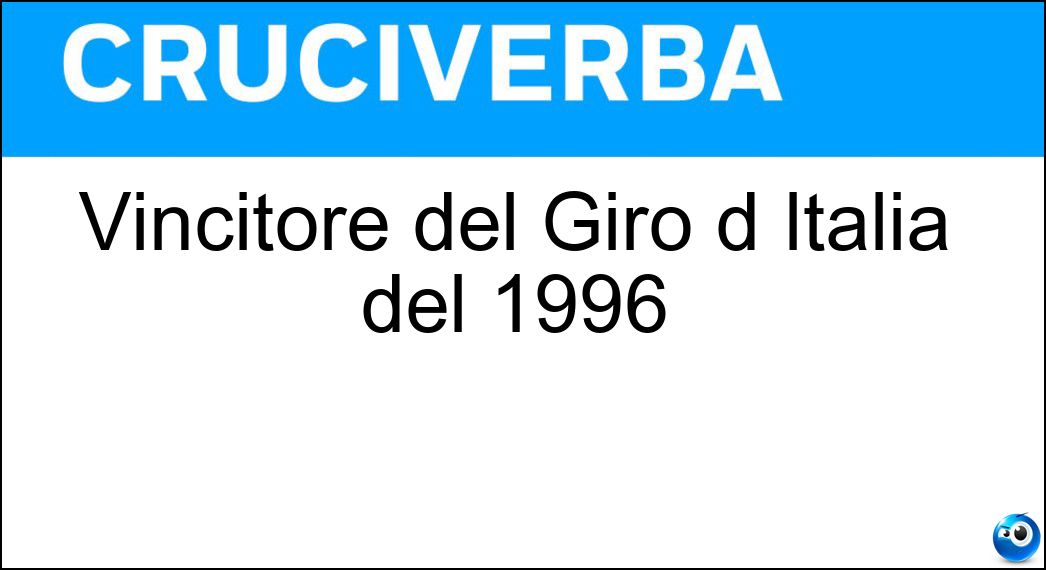 Vincitore del Giro d Italia del 1996