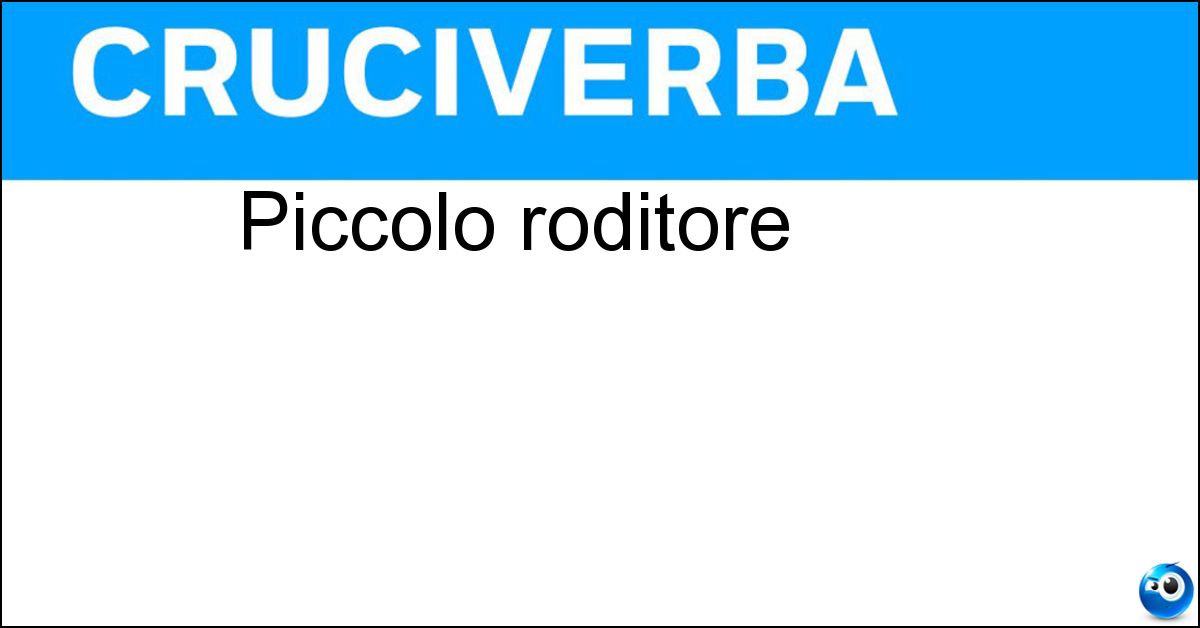 Piccolo roditore Soluzione Piccolo roditore - Topo
