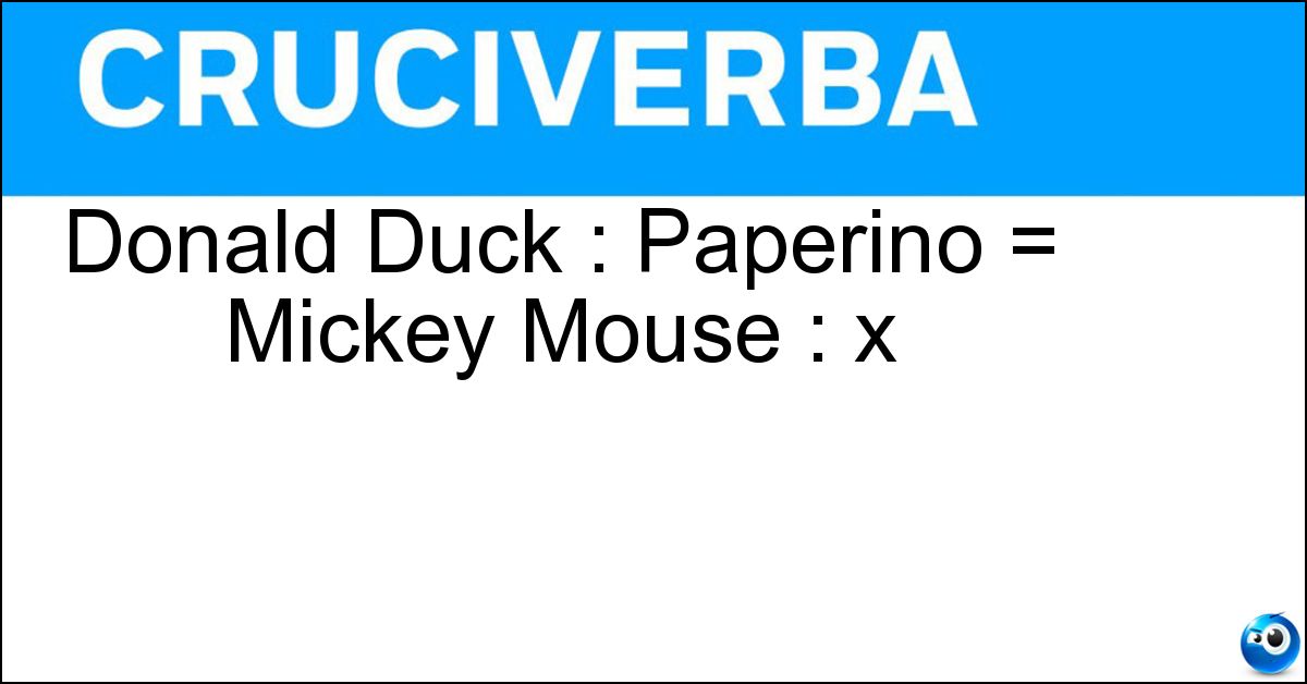 Soluzione Donald Duck : Paperino = Mickey Mouse : x - Topolino