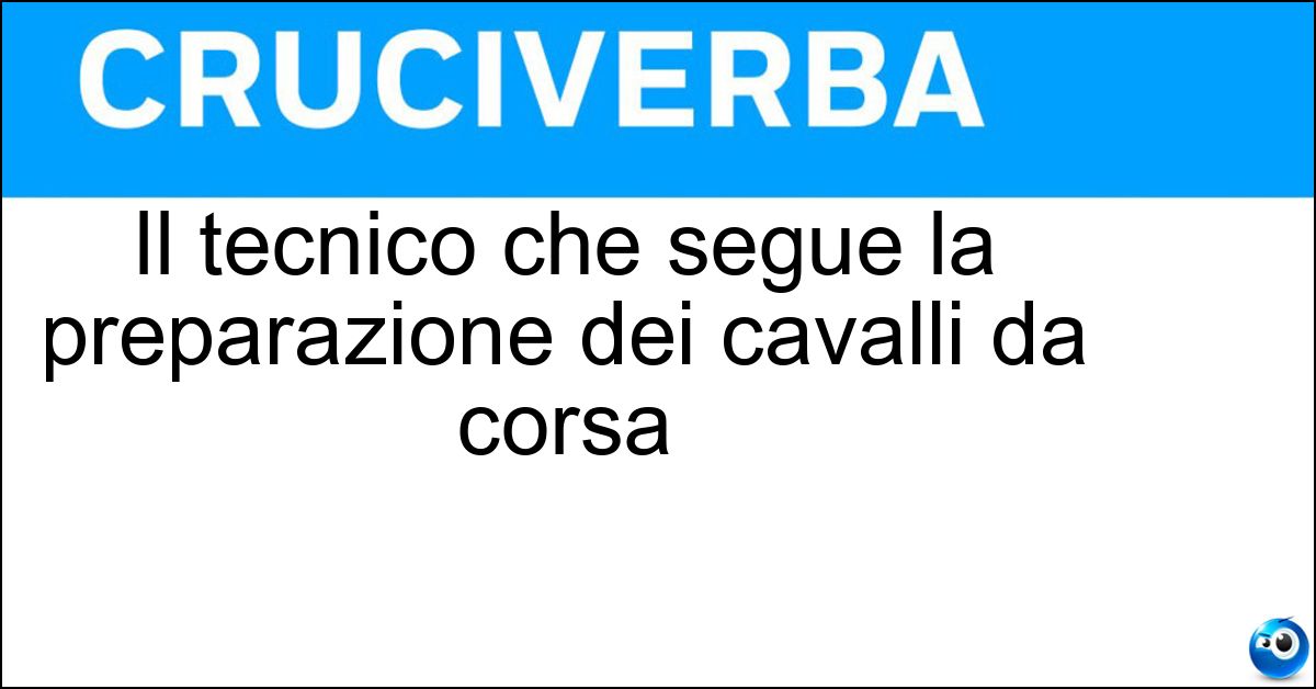 Il tecnico che segue la preparazione dei cavalli da corsa Soluzione Il tecnico che segue la preparazione dei cavalli da corsa - Trainer