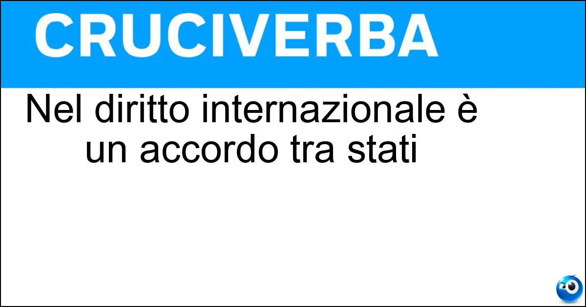 Nel diritto internazionale è un accordo tra stati Soluzione Nel diritto internazionale è un accordo tra stati - Trattato