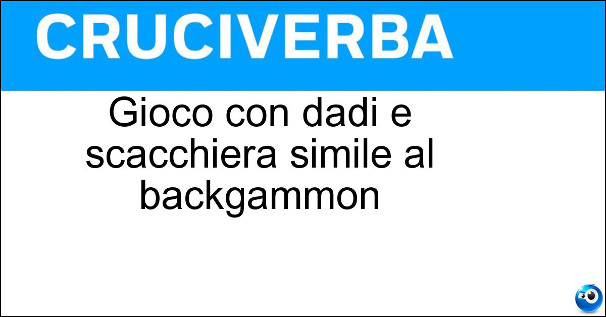 Soluzione Gioco con dadi e scacchiera simile al backgammon - Tric Trac