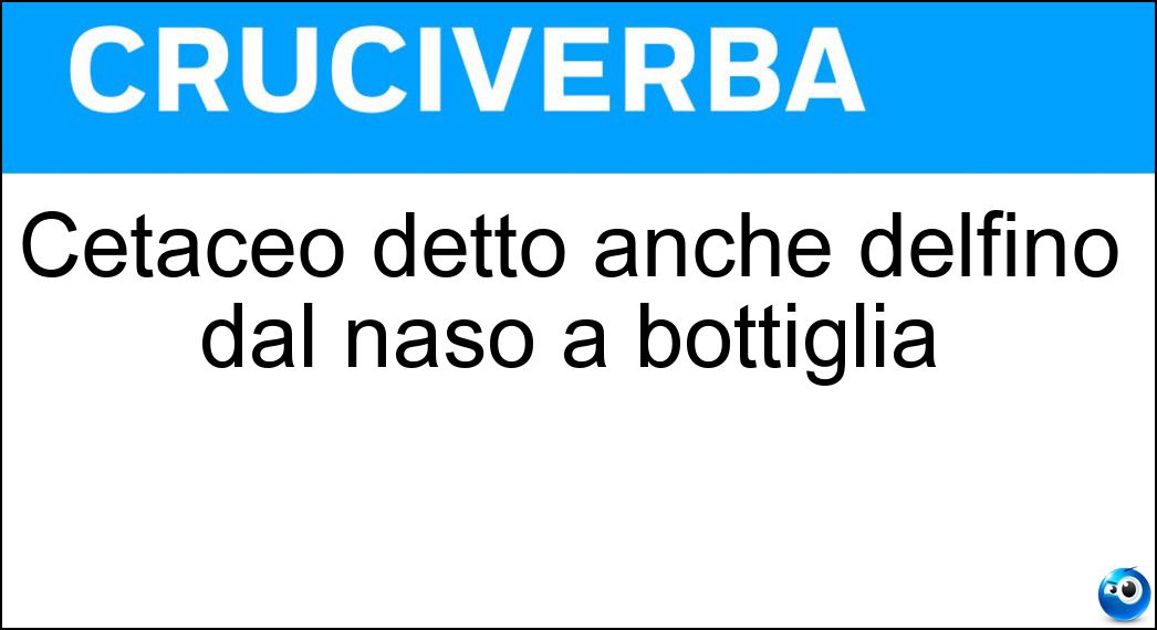 Cetaceo detto anche delfino dal naso a bottiglia Soluzione Cetaceo detto anche delfino dal naso a bottiglia - Tursiope