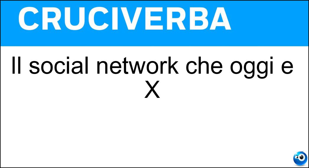 Il social network che oggi è X Soluzione Il social network che oggi è X - Twitter