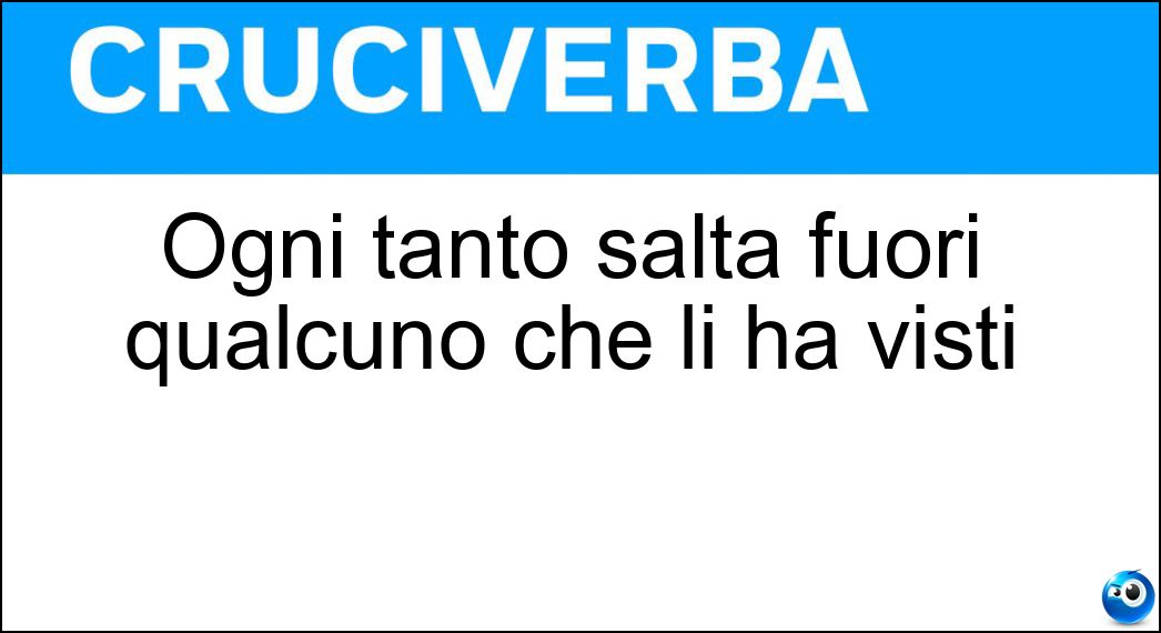 Ogni tanto salta fuori qualcuno che li ha visti Soluzione Ogni tanto salta fuori qualcuno che li ha visti - Ufo