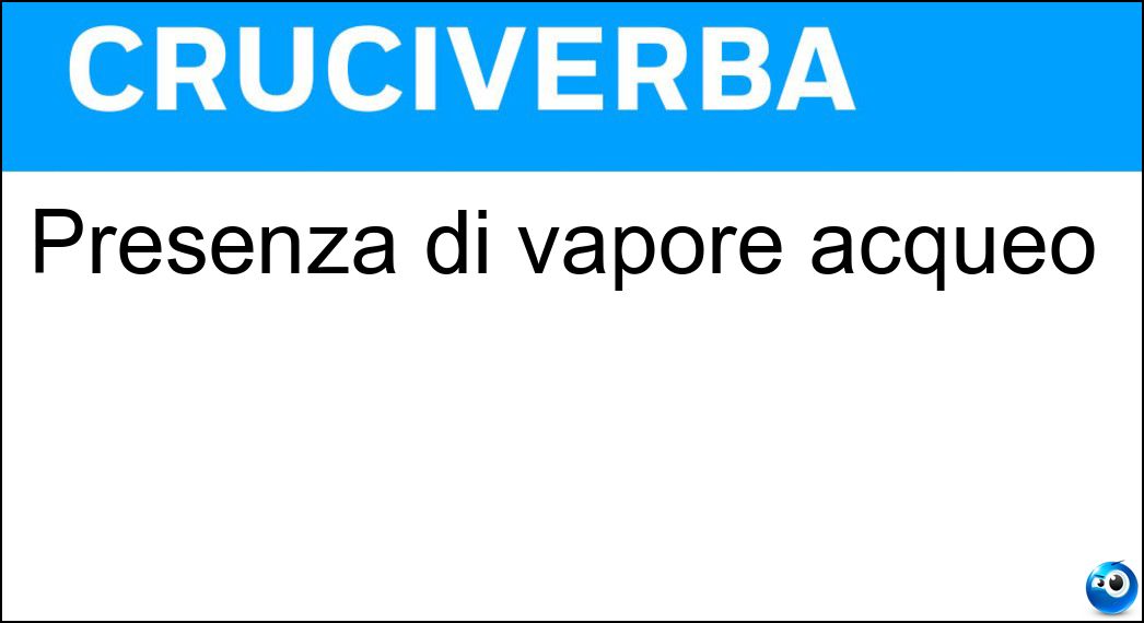Presenza di vapore acqueo Soluzione Presenza di vapore acqueo - Umidità