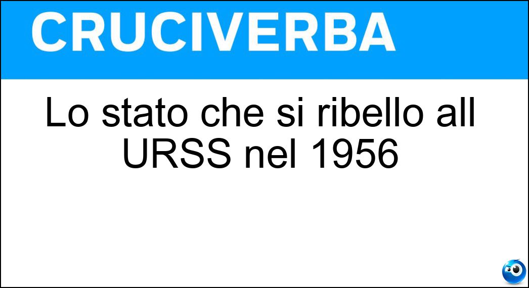 Lo stato che si ribellò all URSS nel 1956