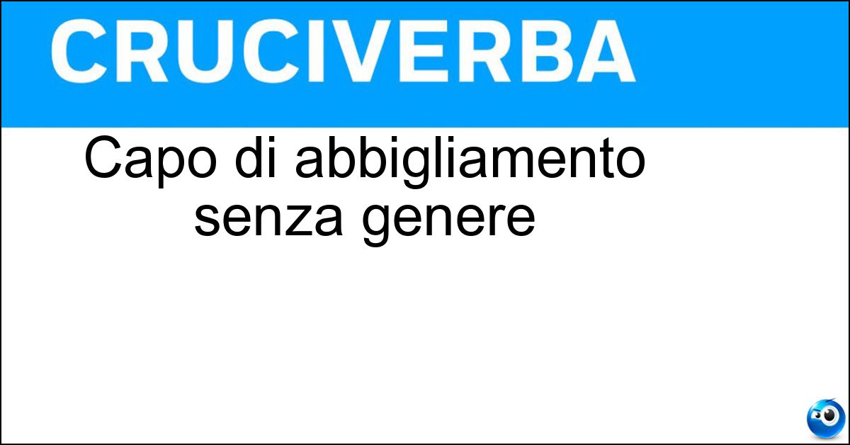 Soluzione Capo di abbigliamento senza genere - Unisex