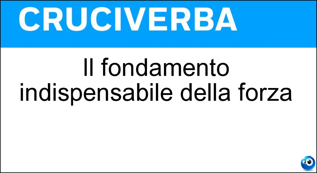 Il fondamento indispensabile della forza Soluzione Il fondamento indispensabile della forza - Unità