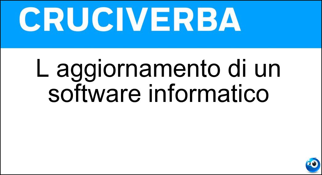 L aggiornamento di un software informatico Soluzione Cruciverba: L aggiornamento di un software informatico - Risposta Upgrade