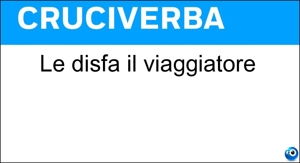 Le disfa il viaggiatore Soluzione Cruciverba: Le disfa il viaggiatore - Risposta Valigie