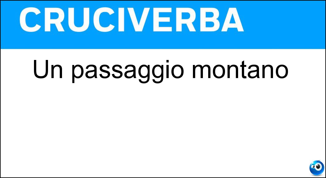 passaggio montano