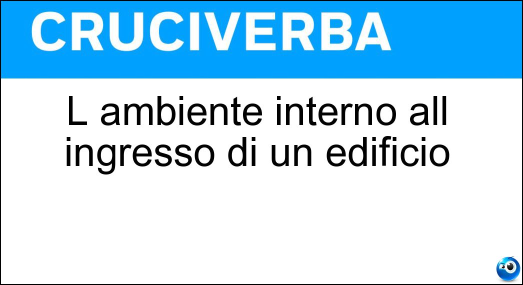 L ambiente interno all ingresso di un edificio Soluzione L ambiente interno all ingresso di un edificio - Vestibolo