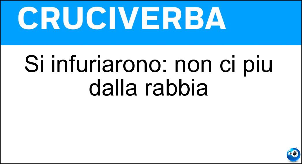 Si infuriarono: non ci più dalla rabbia Soluzione Cruciverba: Si infuriarono: non ci più dalla rabbia - Risposta Videro