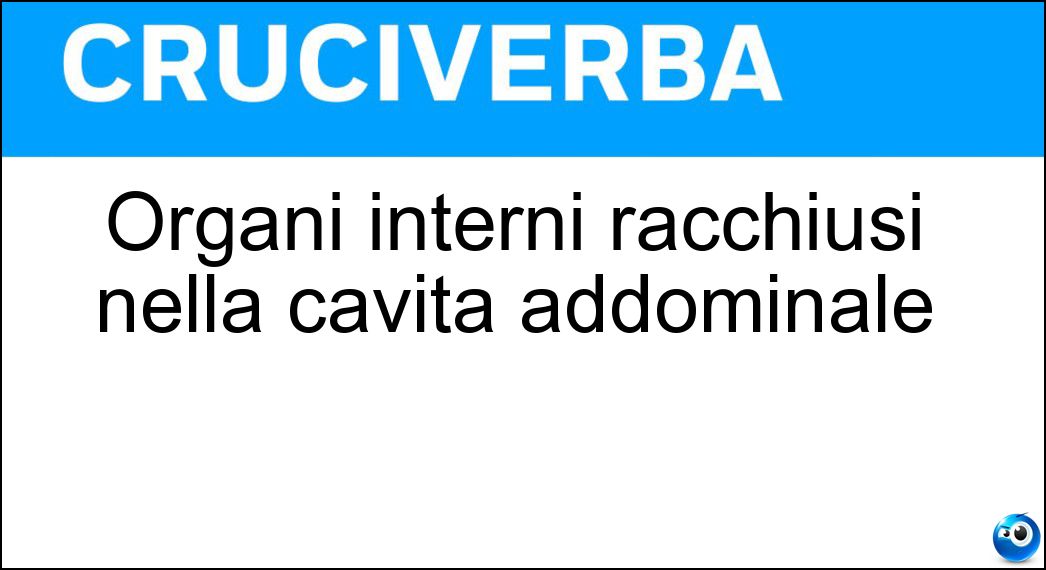 Organi interni racchiusi nella cavità addominale Soluzione Organi interni racchiusi nella cavità addominale - Viscere