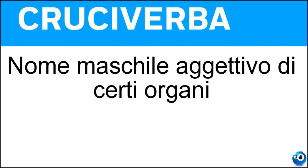 Nome maschile aggettivo di certi organi