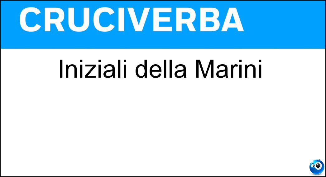 Soluzione Iniziali della Marini - Vm