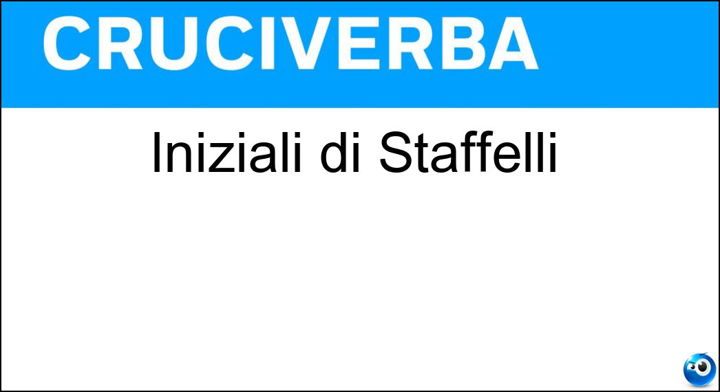 Iniziali di Staffelli Soluzione Iniziali di Staffelli - Vs