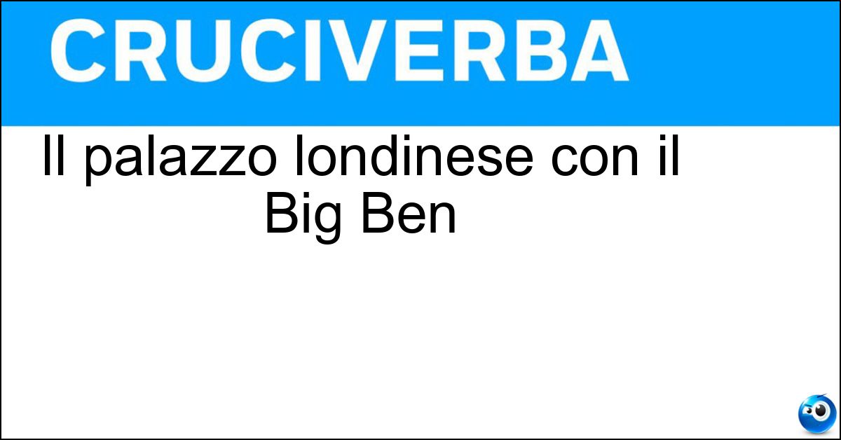 Il palazzo londinese con il Big Ben