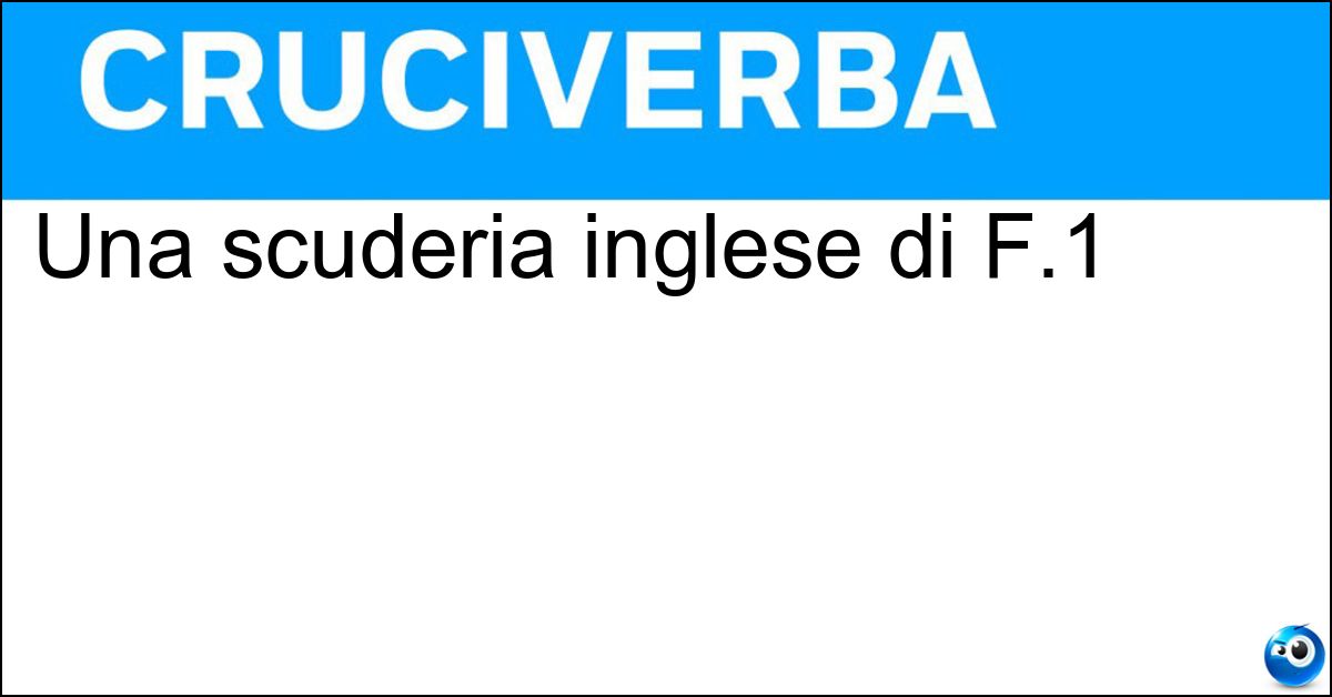 Una scuderia inglese di F.1
