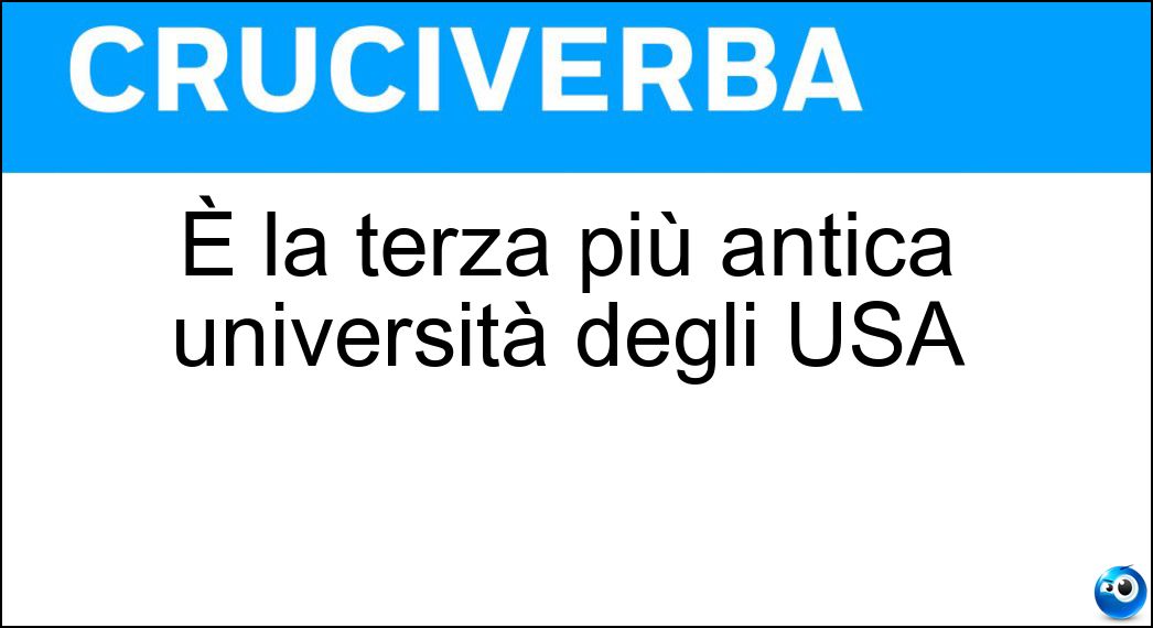 È la terza più antica università degli USA Soluzione È la terza più antica università degli USA - Yale