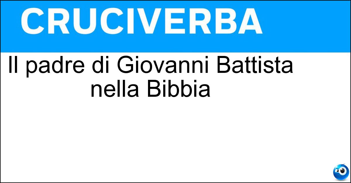Soluzione Il padre di Giovanni Battista nella Bibbia - Zaccaria