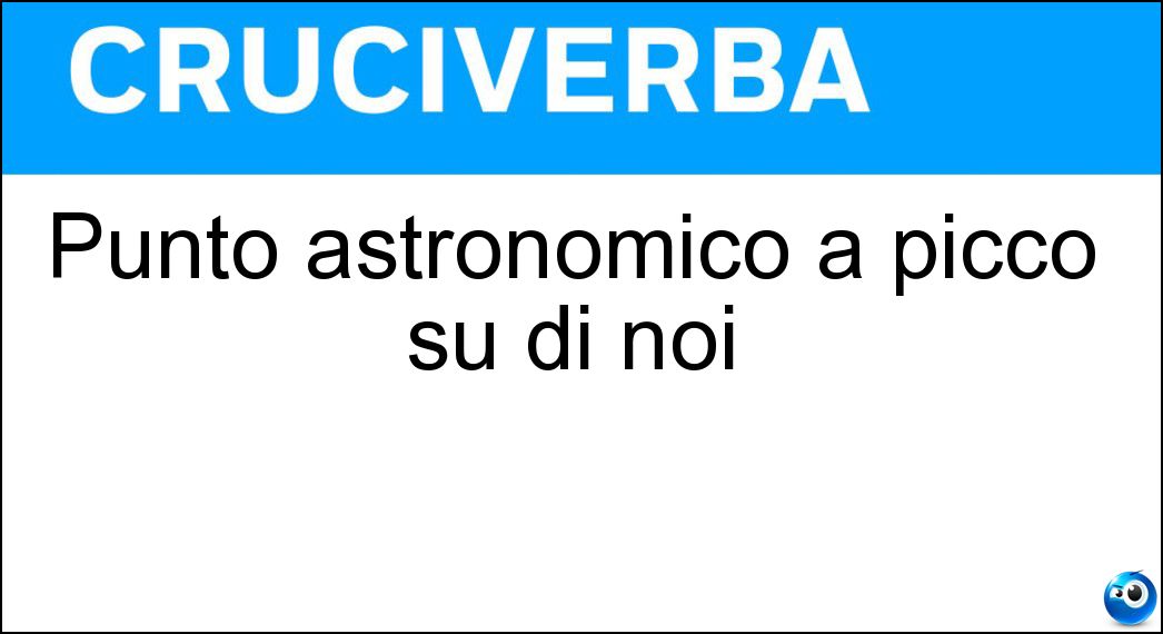 Punto astronomico a picco su di noi