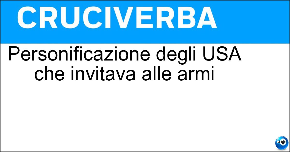Personificazione degli USA che invitava alle armi Soluzione Personificazione degli USA che invitava alle armi - Zio Sam