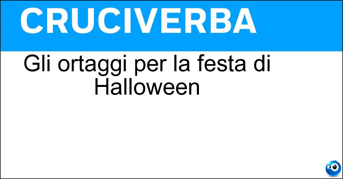 Soluzione Gli ortaggi per la festa di Halloween - Zucche