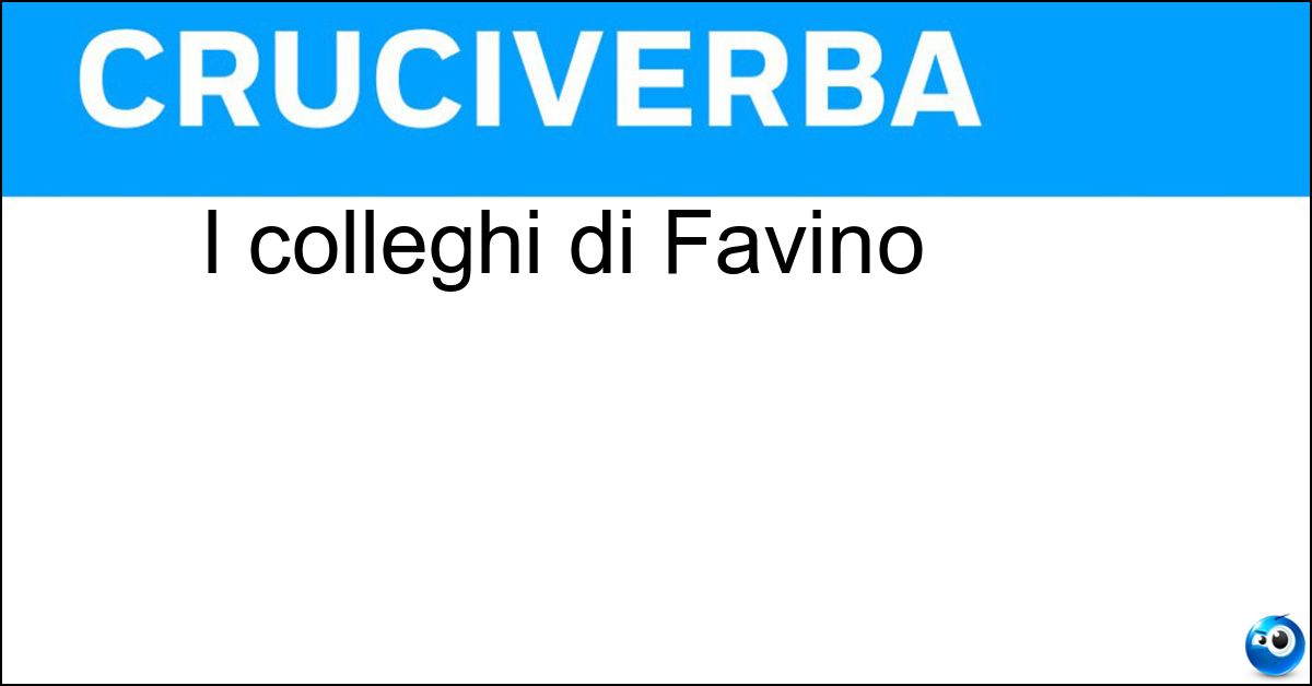 I colleghi di Favino I colleghi di Favino