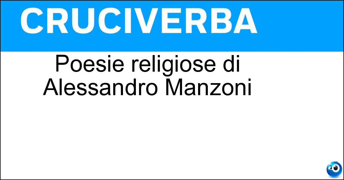 Poesie religiose di Alessandro Manzoni