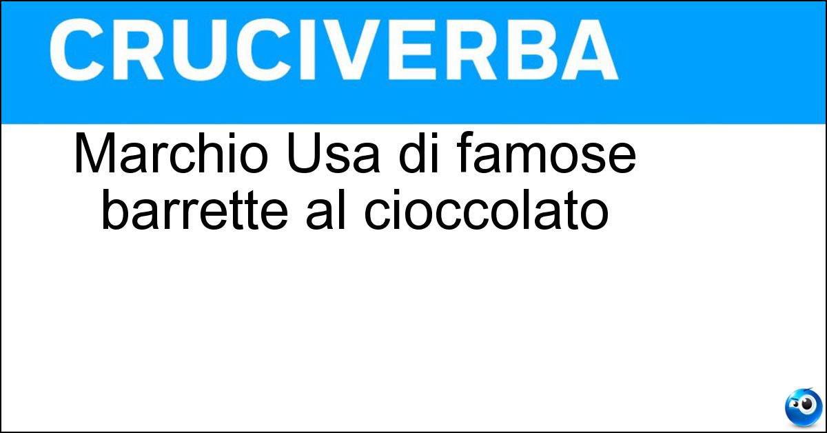 Marchio Usa di famose barrette al cioccolato Marchio Usa di famose barrette al cioccolato