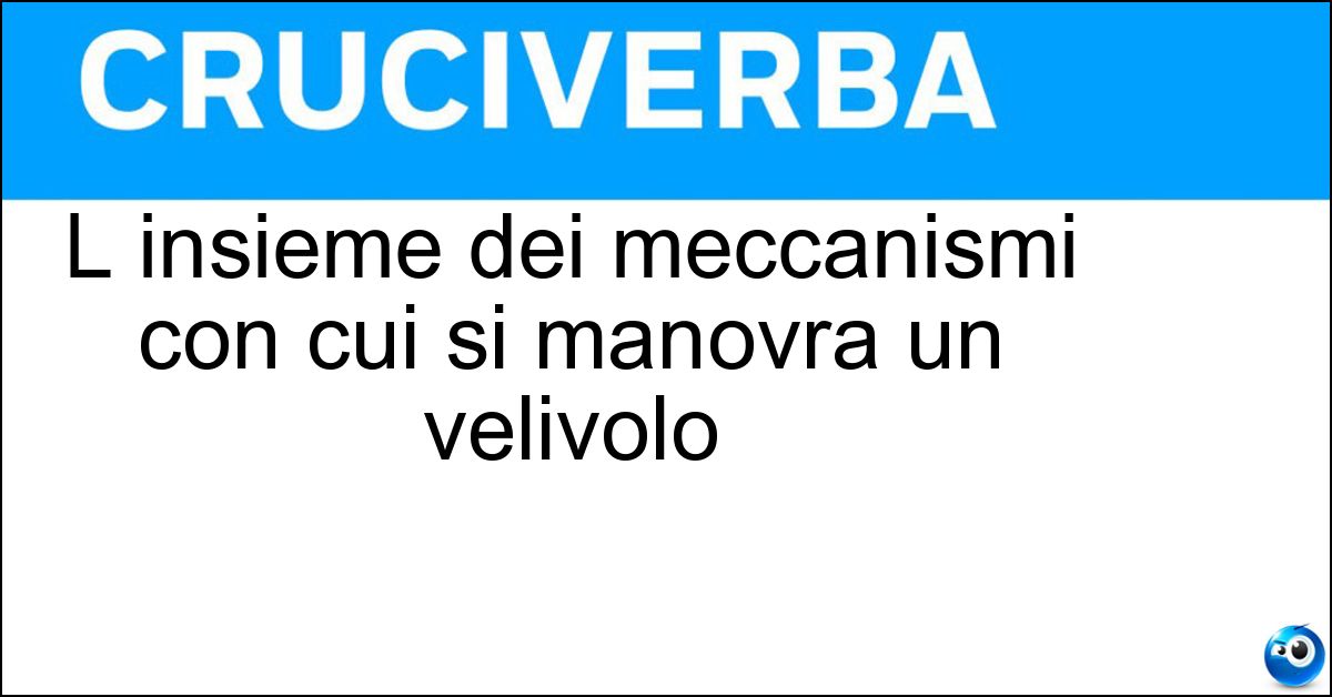 L insieme dei meccanismi con cui si manovra un velivolo