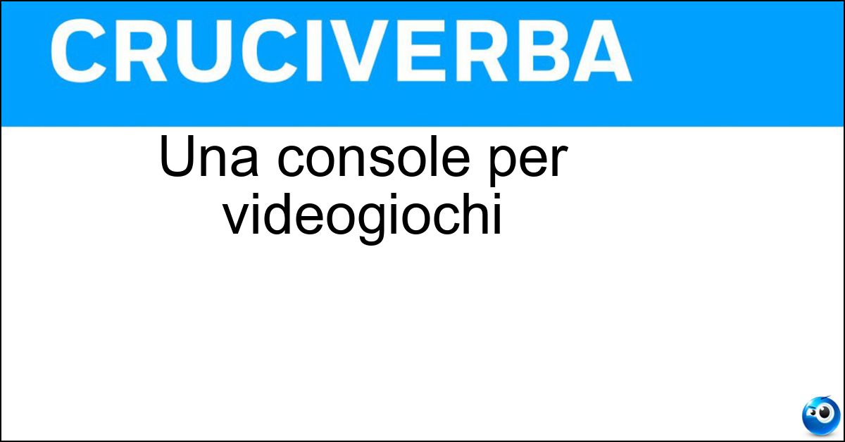 Una console per videogiochi Una console per videogiochi