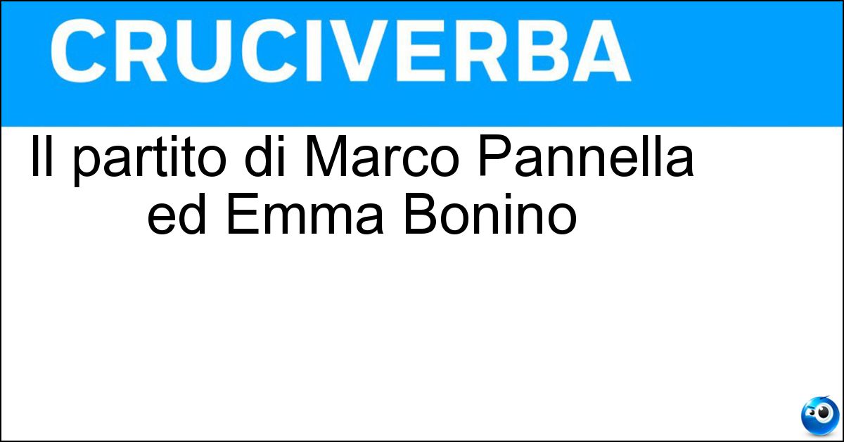Il partito di Marco Pannella ed Emma Bonino Il partito di Marco Pannella ed Emma Bonino