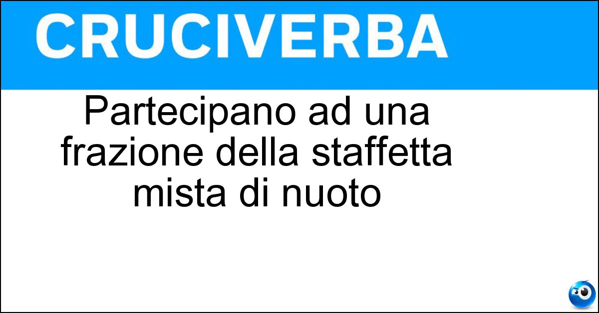 Partecipano ad una frazione della staffetta mista di nuoto