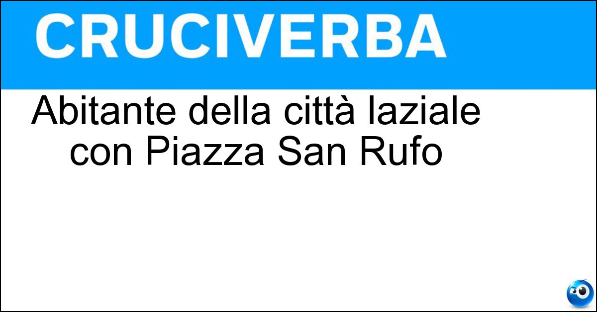 Abitante della città laziale con Piazza San Rufo Abitante della città laziale con Piazza San Rufo