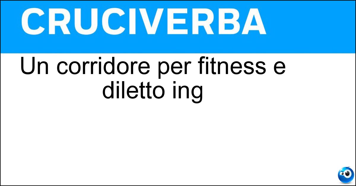 Un corridore per fitness e diletto ing