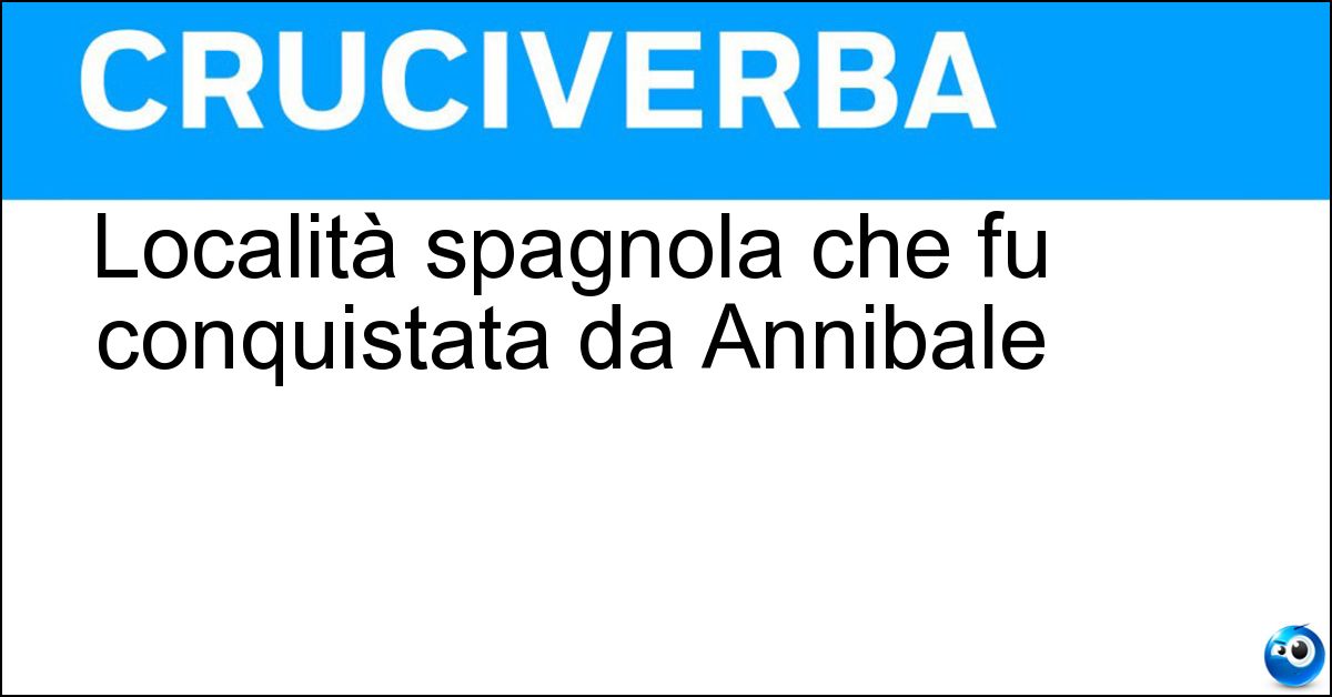 Località spagnola che fu conquistata da Annibale