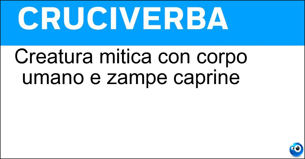 Creatura mitica con corpo umano e zampe caprine Creatura mitica con corpo umano e zampe caprine