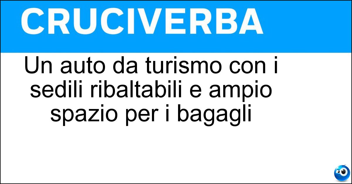 Un auto da turismo con i sedili ribaltabili e ampio spazio per i bagagli Un auto da turismo con i sedili ribaltabili e ampio spazio per i bagagli
