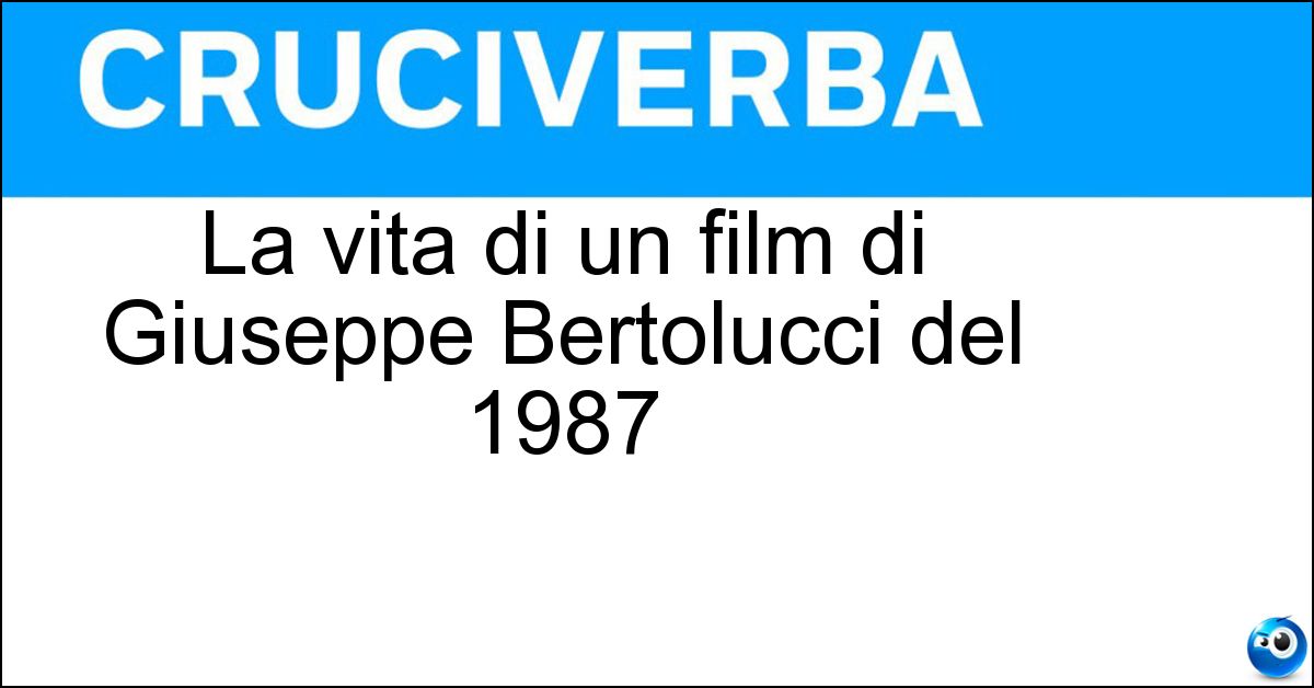 La vita di un film di Giuseppe Bertolucci del 1987